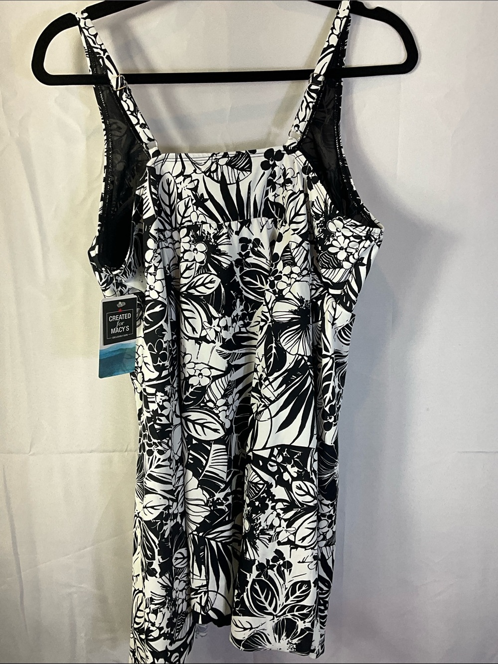 Macy’s Exclusive Padded Floral Adjustable Strap Swim One Piece Dress Size 20W - Picture 2 of 6